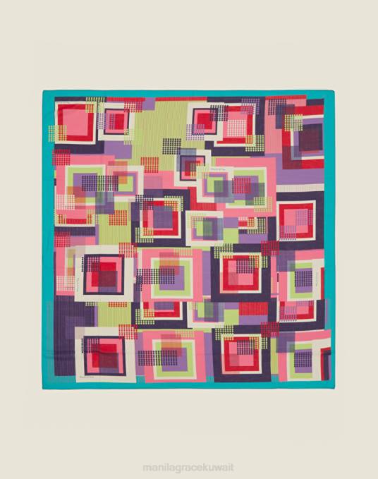 Manila Grace ملحق نحيف com.fuxia فولارد شيفون مربع مطبوع Z2TJ634 Manila Grace ملحق نحيف com.fuxia فولارد شيفون مربع مطبوع Z2TJ634